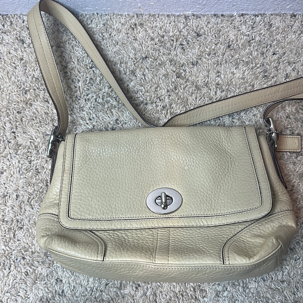 COACH Hamilton Pebble Leather Flap Convertible Crossbody